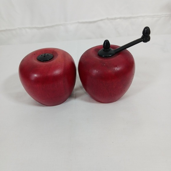 Other - Unbranded Salt and Pepper Mill Set Unisex OS Red Excellent Apple Wood Crank